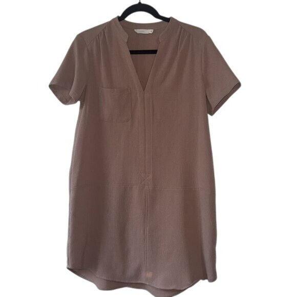 Lush Womens Short Sleeve V-Neck Shift Dress Small Blush Pink - Picture 3 of 10